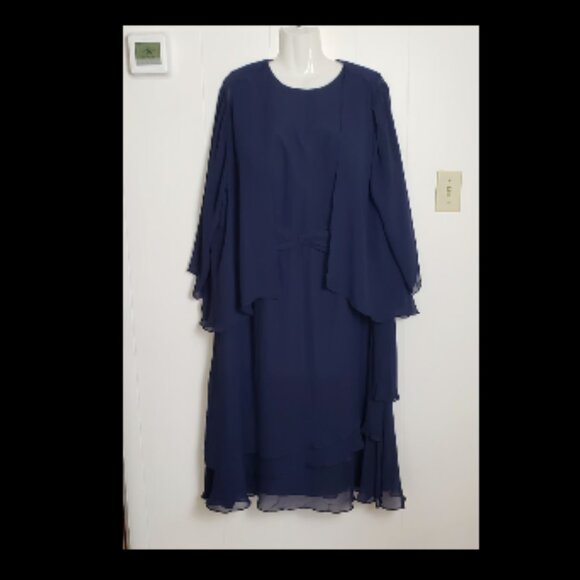 AW MOTHER OF THE BRIDE DRESS WITH SHEER CARDIGAN - Picture 5 of 8